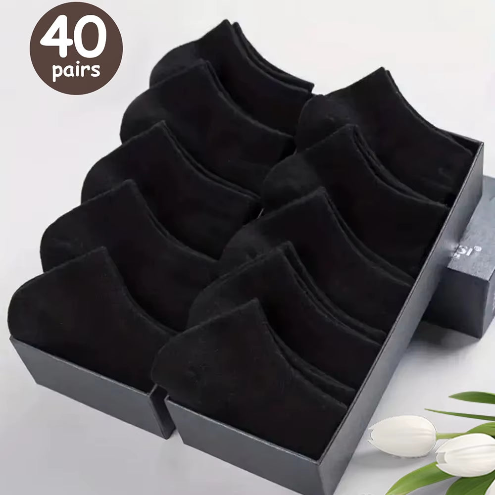 10/20/30/40/50 Pairs of Breathable Deodorant Men'S Low Cut Ankle Socks - Sweat Wicking and Comfortable Summer Wear